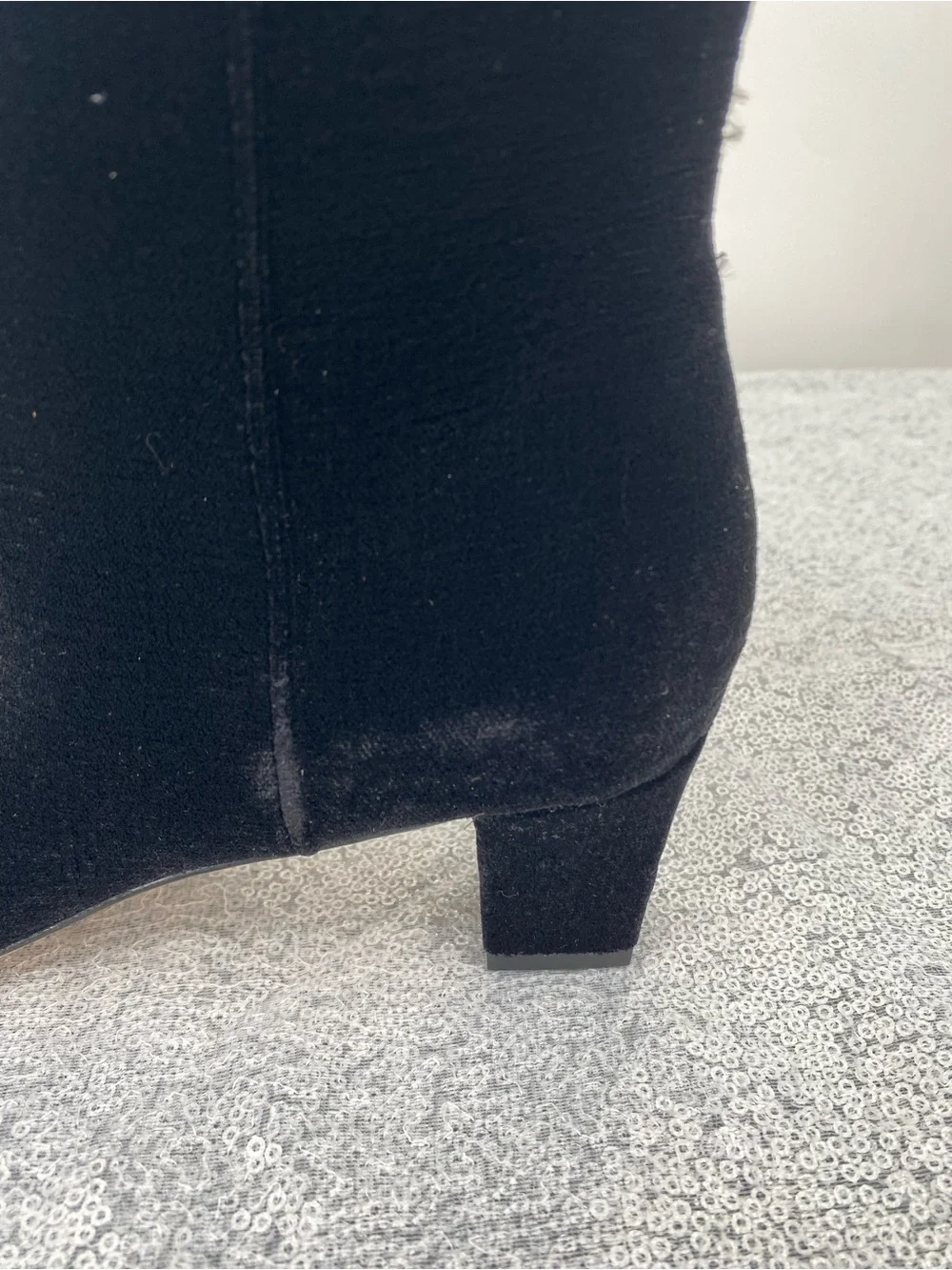 Lauren Ralph Lauren Willa Leather Ankle Boots Black Velvet Size 6.5B